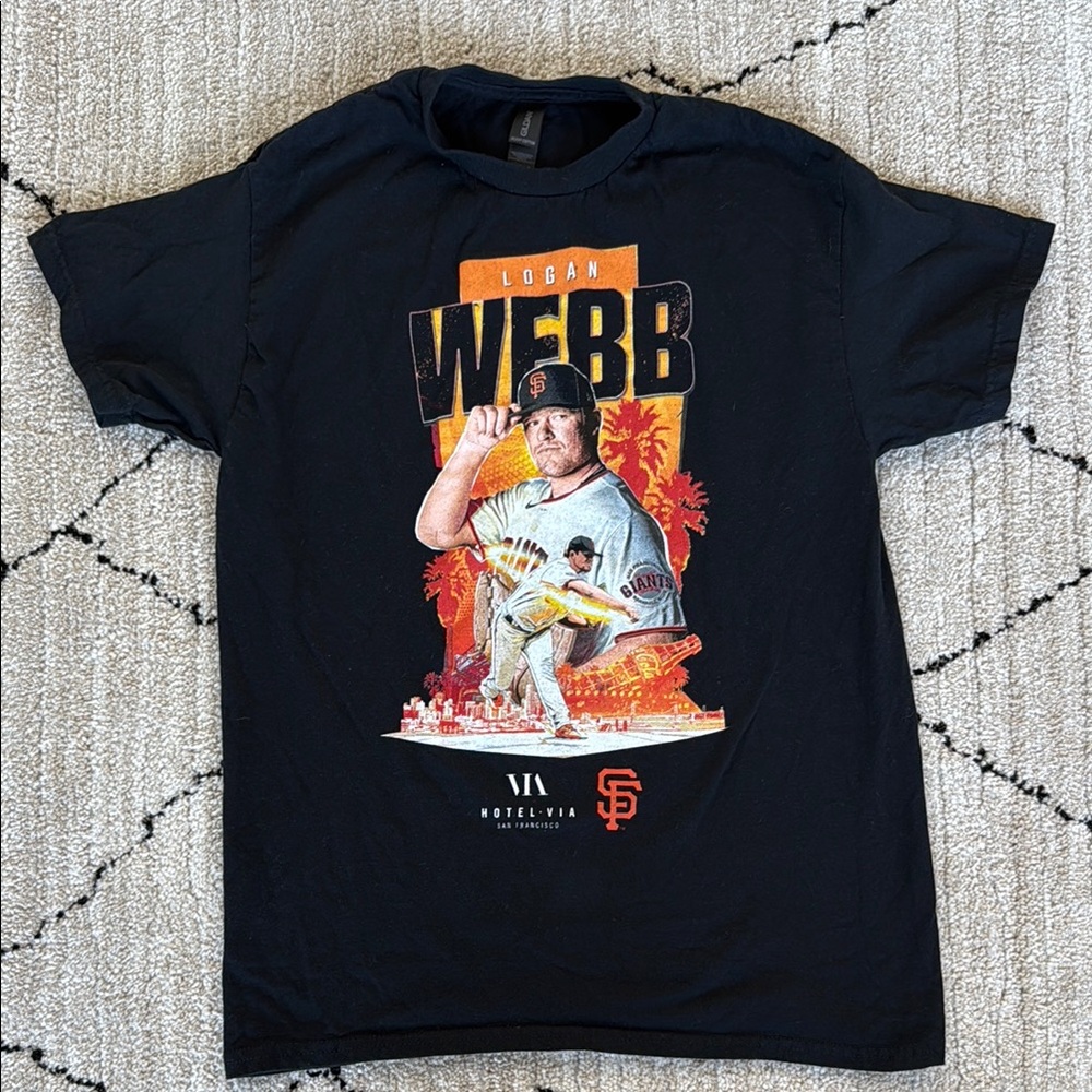 SF Giants Logan Webb Black Graphic T-Shirt